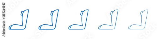 Car seat icon Symbol collection thin outline set
