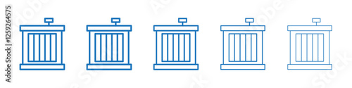 Car radiator Icon Symbol collection thin outline set