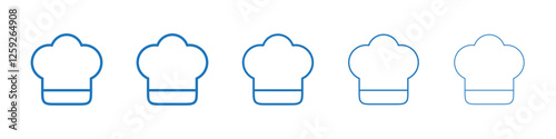 Chef hat icon Symbol collection thin outline set