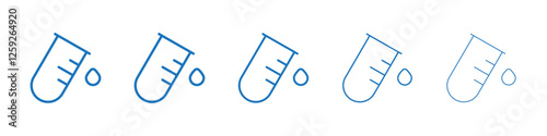 Chemical test icon Symbol collection thin outline set