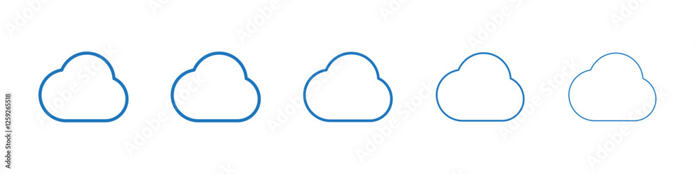 Cloud icon Symbol collection thin outline set Cloud icon Symbol collection thin outline set