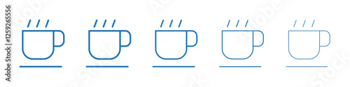 Coffee icon Symbol collection thin outline set