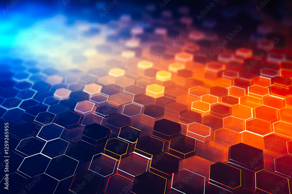 Obraz premium Digital hexagon abstract background