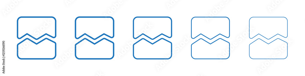 Crack icon Symbol collection thin outline set Crack icon Symbol collection thin outline set