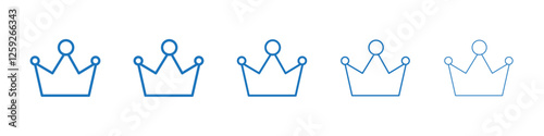 Crown icon Symbol collection thin outline set