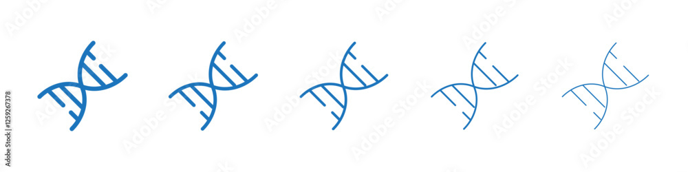 DNA icon Symbol collection thin outline set DNA icon Symbol collection thin outline set