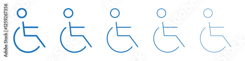 Disable icon Symbol collection thin outline set