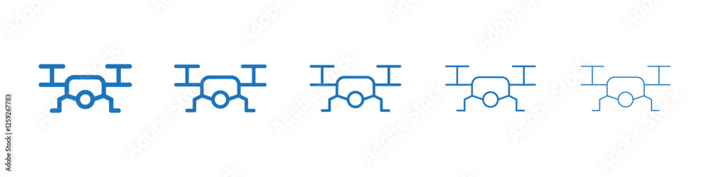 Drone icon Symbol collection thin outline set Drone icon Symbol collection thin outline set