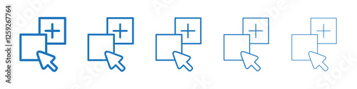 Drag and drop icon Symbol collection thin outline set