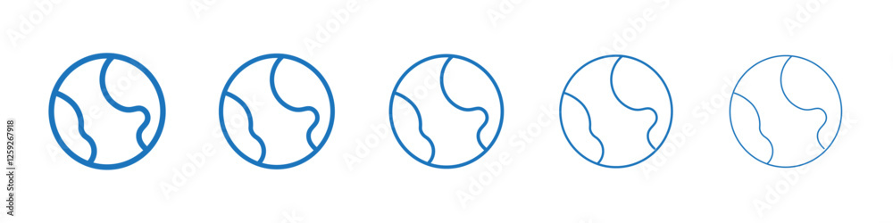 Earth icon Symbol collection thin outline set Earth icon Symbol collection thin outline set