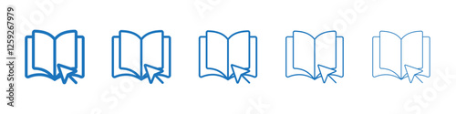 E-book icon Symbol collection thin outline set