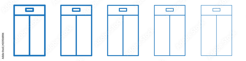 Elevator icon Symbol collection thin outline set Elevator icon Symbol collection thin outline set