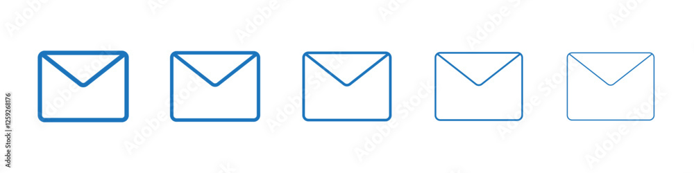 email icon Symbol collection thin outline set email icon Symbol collection thin outline set