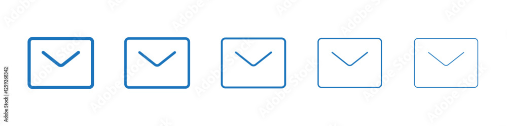 Envelope icon Symbol collection thin outline set Envelope icon Symbol collection thin outline set