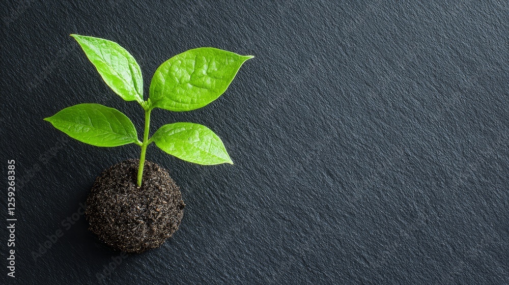 Naklejka premium New plant growth indoor setting nature photography minimalist environment close-up view sustainability concept