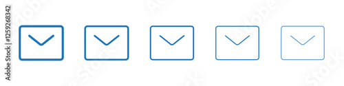 Envelope icon Symbol collection thin outline set