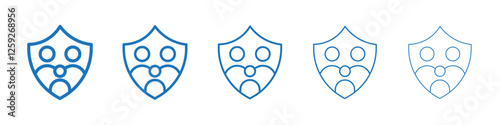 Family insurance icon Symbol collection thin outline set