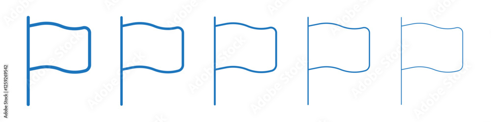Flag icon Symbol collection thin outline set Flag icon Symbol collection thin outline set