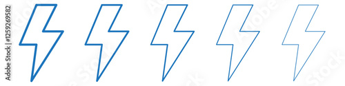 Flash icon Symbol collection thin outline set