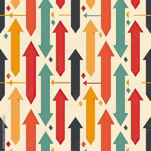Colorful Arrows Pointing Upwards In A Geometric Pattern