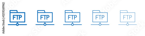 FTP icon Symbol collection thin outline set