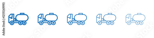 Fuel truck icon Symbol collection thin outline set