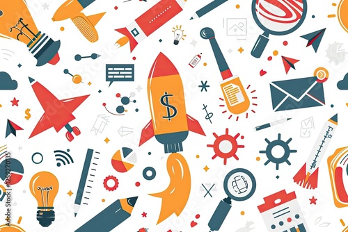 Business Startup Success Icons and Symbols Design