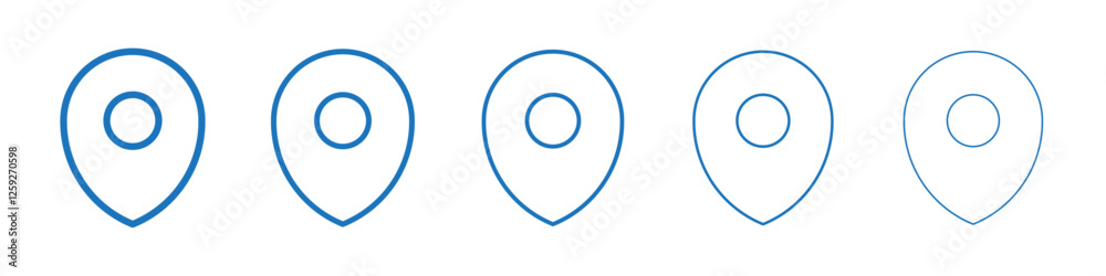 Gps icon Symbol collection thin outline set Gps icon Symbol collection thin outline set