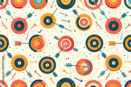 Abstract Colorful Targets And Arrows Pattern Design