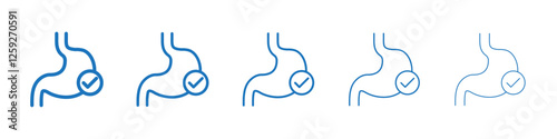 Good digestion icon Symbol collection thin outline set