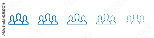Group icon Symbol collection thin outline set