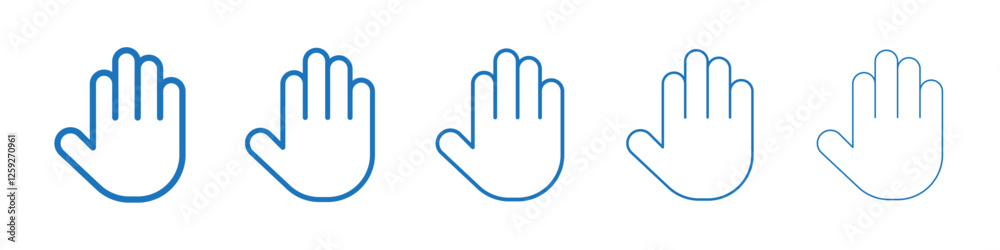 Hand icon Symbol collection thin outline set Hand icon Symbol collection thin outline set
