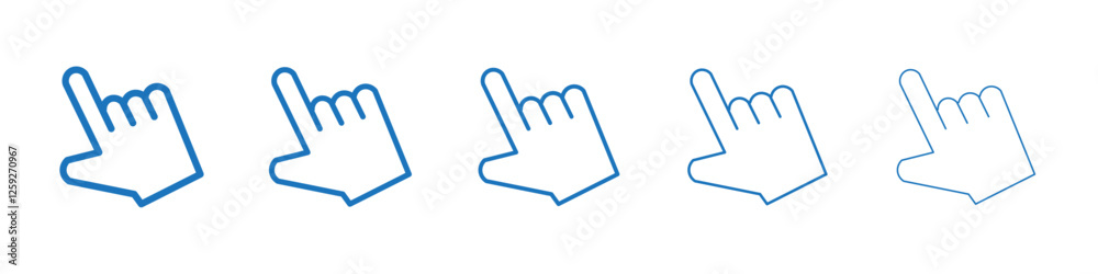 Hand pointer icon Symbol collection thin outline set Hand pointer icon Symbol collection thin outline set