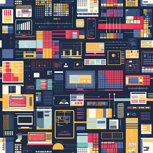 Abstract Colorful Web Design Interface Elements