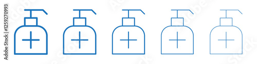 Hand sanitizer icon Symbol collection thin outline set