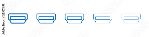 HDMI icon Symbol collection thin outline set