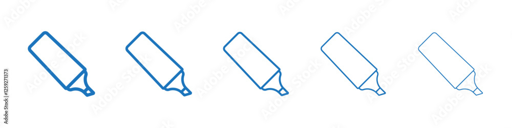 Highlighter icon Symbol collection thin outline set Highlighter icon Symbol collection thin outline set