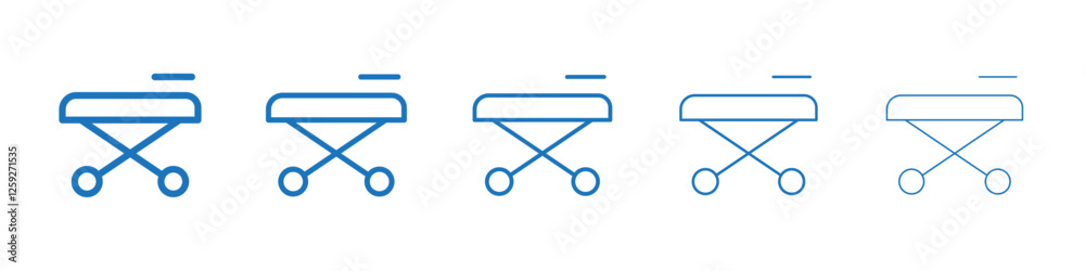 Hospital bed icon Symbol collection thin outline set Hospital bed icon Symbol collection thin outline set