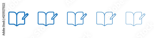 Homework icon Symbol collection thin outline set