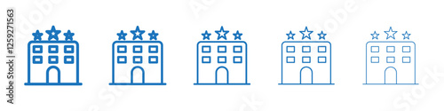 Hotel icon Symbol collection thin outline set