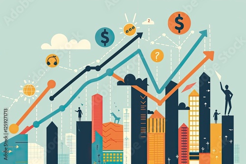 Abstract Urban Skyline Showing Financial Growth And Progress