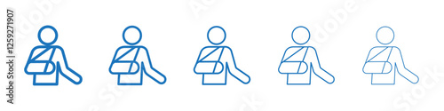 Injury icon Symbol collection thin outline set