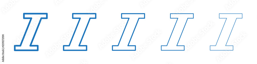 Italic icon Symbol collection thin outline set Italic icon Symbol collection thin outline set