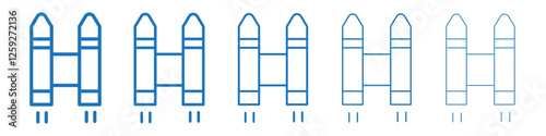 Jetpack icon Symbol collection thin outline set