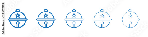 Jingle bell icon Symbol collection thin outline set