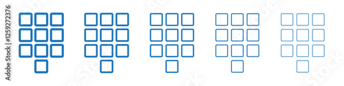 Keypad icon Symbol collection thin outline set