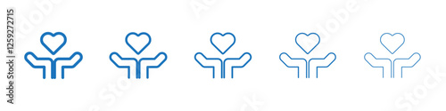 Life insurance icon Symbol collection thin outline set