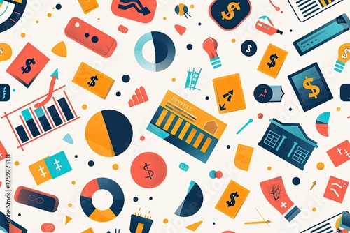 Abstract Colorful Financial Business Data Graphics Pattern