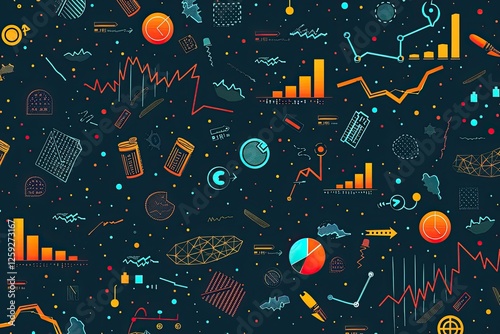 Abstract Data Visualization with Colorful Charts and Graphs