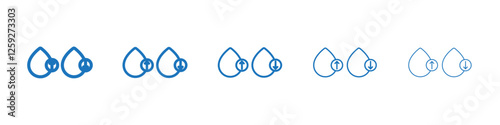 Low and high cholesterol icon Symbol collection thin outline set